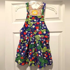 Nordstrom Mini Boden Corduroy Whimsical Strawberry Ladybug Jumper Rare Size 7-8